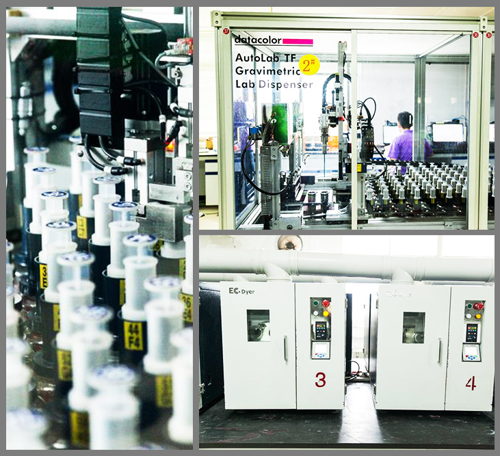Automated lab dye dispenser and testing chambers in the on-site lab